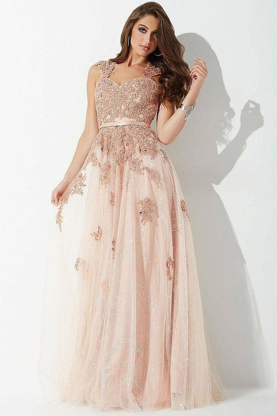 25660 Embellished Sweetheart A-line Dress