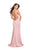 La Femme - 25660 Strappy Jersey Plunging Fitted Dress In Pink