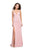 La Femme - 25660 Strappy Jersey Plunging Fitted Dress In Pink