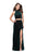 La Femme - 25667 Two Piece High Neck Slit Dress In Green