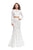 La Femme - 25668 Two Piece Lace Mermaid Dress in White