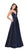 La Femme - 25670 Sleeveless Plunging Sweetheart Satin Gown in Blue