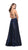 La Femme - 25670 Sleeveless Plunging Sweetheart Satin Gown in Blue