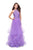 La Femme - 25671 High Halter Lace Bodice Tiered Tulle Gown In Purple