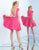 Ieena Duggal  - 25680I Cap Sleeve High Neck A-Line Dress In Pink
