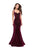 La Femme - 25681 Embellished Sweetheart Strappy Back Trumpet Dress In Red