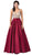 Dancing Queen - 2568 Embellished Plunging V-neck Ballgown In Red