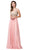 Dancing Queen - 2569 Illusion Beaded Bodice Flowy Prom Dress In Pink