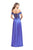 La Femme - 25694 Off Shoulder Lace Pleated Dress In Purple