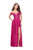 La Femme - 25694 Off Shoulder Lace Pleated Dress In Pink