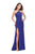 La Femme - 25698 Halter Fitted Strappy Slit Dress In Purple