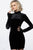 Jovani - 3043 Velvet Long Sleeves Cocktail Dress In Black