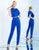 Ieena Duggal  - 25701I Two Piece Draped Ruffle Crepe Jumpsuit In Blue