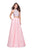 La Femme - 25705 Beaded Two Piece High Neck Gown In Pink