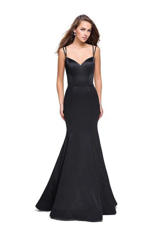 La Femme - 25711 Strappy Sweetheart Mermaid Gown In Black