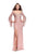 La Femme - 25717 Beaded Bell Sleeve Sheath Dress In Pink