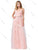 Dancing Queen - 2572 Bejeweled Appliqued Lace Overskirt Gown In Pink