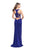 La Femme - 25720 Plunging Sweetheart Fitted Jersey Dress In Blue