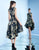 Ieena Duggal  - 25721i Sleeveless Printed Jewel High Low Dress in Black and Gold