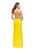 La Femme - 25725 Plunging Sweetheart Strappy Dress In Yellow