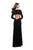 La Femme - 25727 Sparkling Velvet Long Sleeve Evening Gown In Black