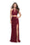 La Femme - 25731 Two Piece Deep V-neck Ruched Sheath Dress In Red