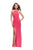 La Femme - 25736 Strappy Back Jersey Sheath Dress In Pink
