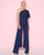 Mac Duggal - 25737L Draped Chiffon Asymmetrical Jumpsuit In Blue