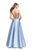 La Femme - 25738 Strapless Ruched Pleated Evening Gown In Blue