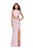 La Femme - 25746 Two Piece Beaded High Halter Sheath Dress in Pink