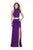 La Femme - 25746 Two Piece Beaded High Halter Sheath Dress in Purple