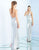 Ieena Duggal  - 25751I Plunging High Neck Fitted Dress In Silver