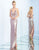 Ieena Duggal  - 25751I Plunging High Neck Fitted Dress In Pink