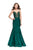 La Femme - 25751 Sleeveless Scalloped Lace Plunge Mermaid Gown In Green