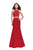 La Femme - 25759 Two Piece Cutout Jersey Trumpet Dress In Red