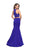 La Femme - 25759 Two Piece Cutout Jersey Trumpet Dress In Blue