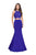 La Femme - 25759 Two Piece Cutout Jersey Trumpet Dress In Blue