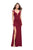 La Femme - 25761 Strappy Back Jersey Sheath Dress In Red
