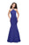 La Femme - 25763 Beaded Strappy Halter Mermaid Dress In Purple