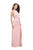 La Femme - 25767 Beaded High Halter Jersey Sheath Dress in Pink