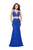 La Femme - 25771 Two Piece Beaded Lace Trumpet Dress In Blue