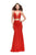 La Femme - 25771 Two Piece Beaded Lace Trumpet Dress In Red