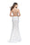 La Femme - 25771 Two Piece Beaded Lace Trumpet Dress In White