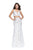 La Femme - 25771 Two Piece Beaded Lace Trumpet Dress In White