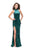 La Femme - 25783 Beaded High Halter Velvet Sheath Dress In Green