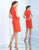 Ieena Duggal  - 25785I Sleeveless Button Trimmed Sheath Dress In Orange