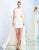 Ieena Duggal  - 25800I Fitted Pearl Cape Dress In White