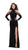 La Femme - 25807 Floral Applique Long Sleeve Sheath Dress in Black