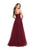 La Femme - 25809 Bead Embellished Tulle A-line Dress In Red