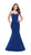 La Femme - 25811 Strapless Sweetheart Glitter Mikado Mermaid Gown in Blue